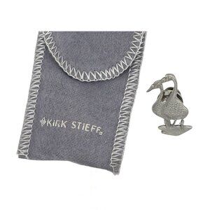 P Buckley Moss Pewter Lapel Pin Collectors Club Goose Geese 1987 Kirk Stieff